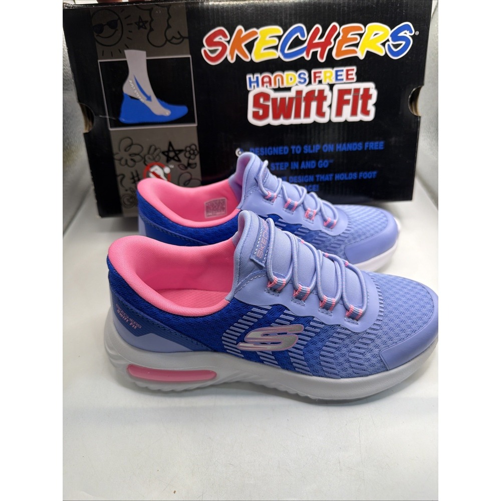 Skechers Swift Fit Sneakers Kids Purple Hands Free Slip On Size 11 NIB